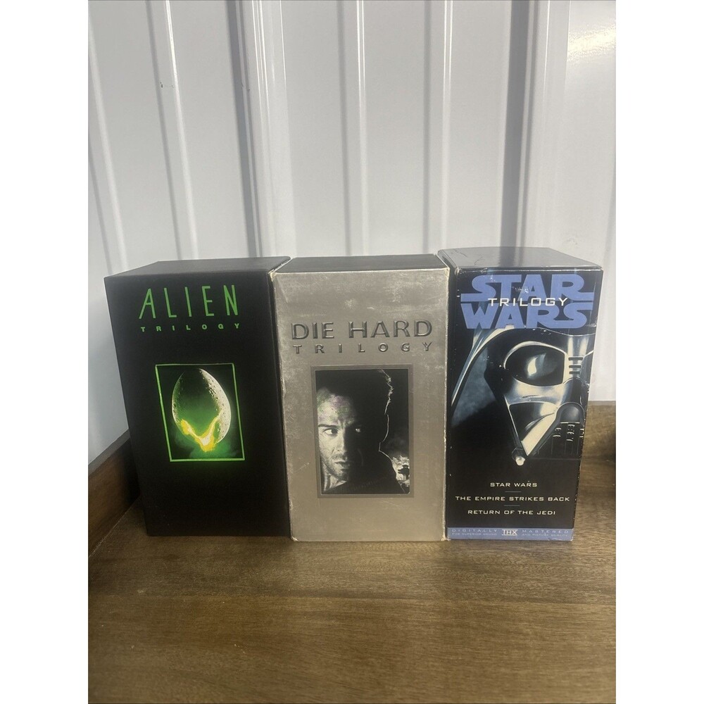 VHS Trilogy Lot- Alien, Die Hard, Star Wars